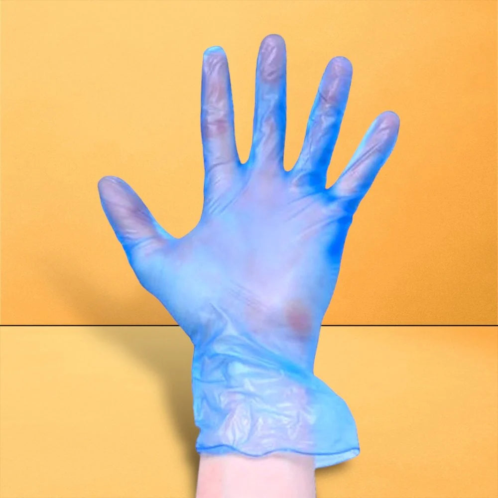 Disposable Blue Vinyl Powderless Goves (10 Boxes x 100pcs)