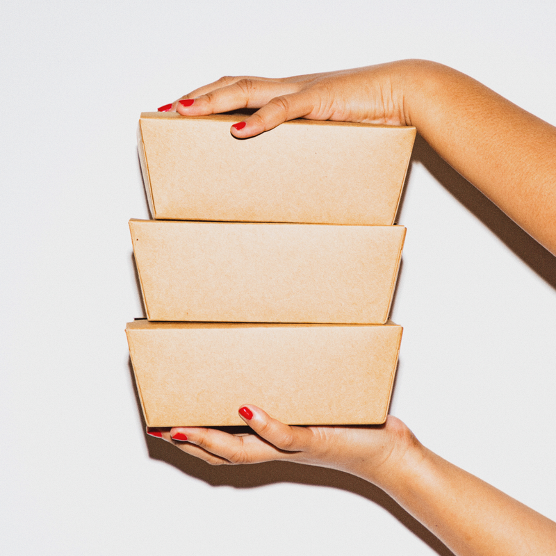 Kraft Food Boxes with Foldable Lids