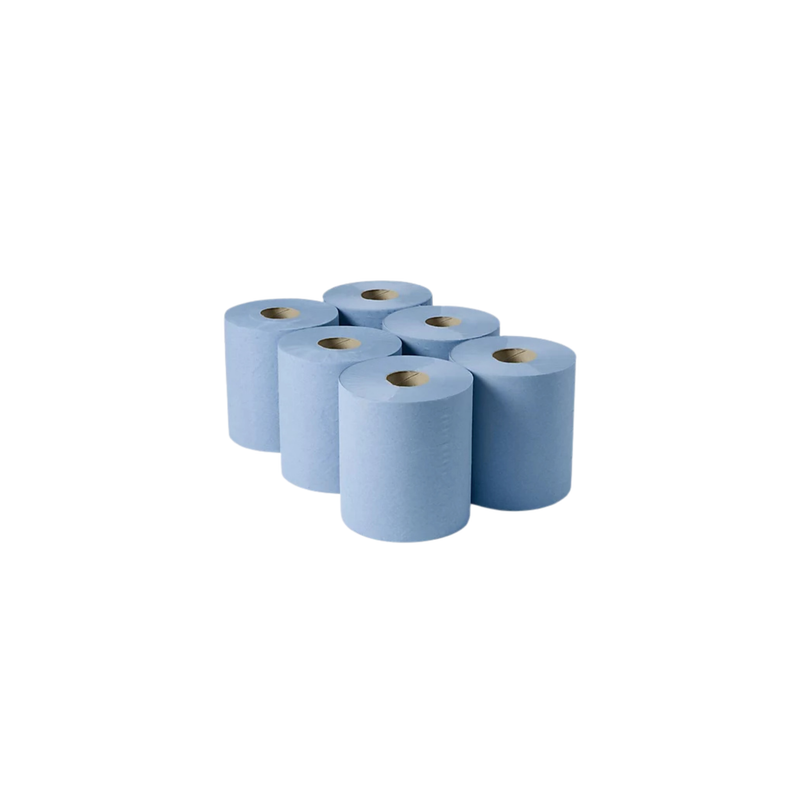 Blue Centrefeed Roll 2 Ply - 6 Rolls x 145 Metres