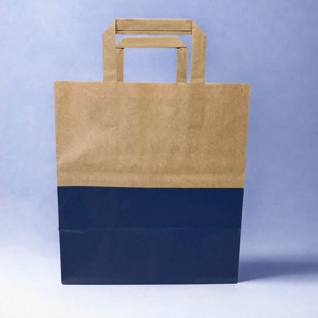 (PREORDER NOW!) Premium ANTI-RIP/TEAR Half Dipped NAVY Kraft Bags - LARGE (120pcs)